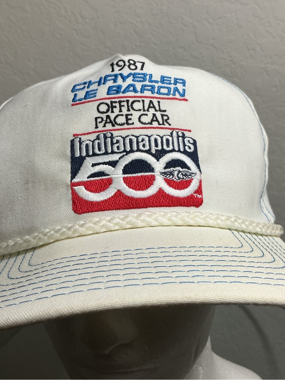 🏎️ Vintage 1987 Indy 500 Chrysler LeBaron Pace Car Rope Hat